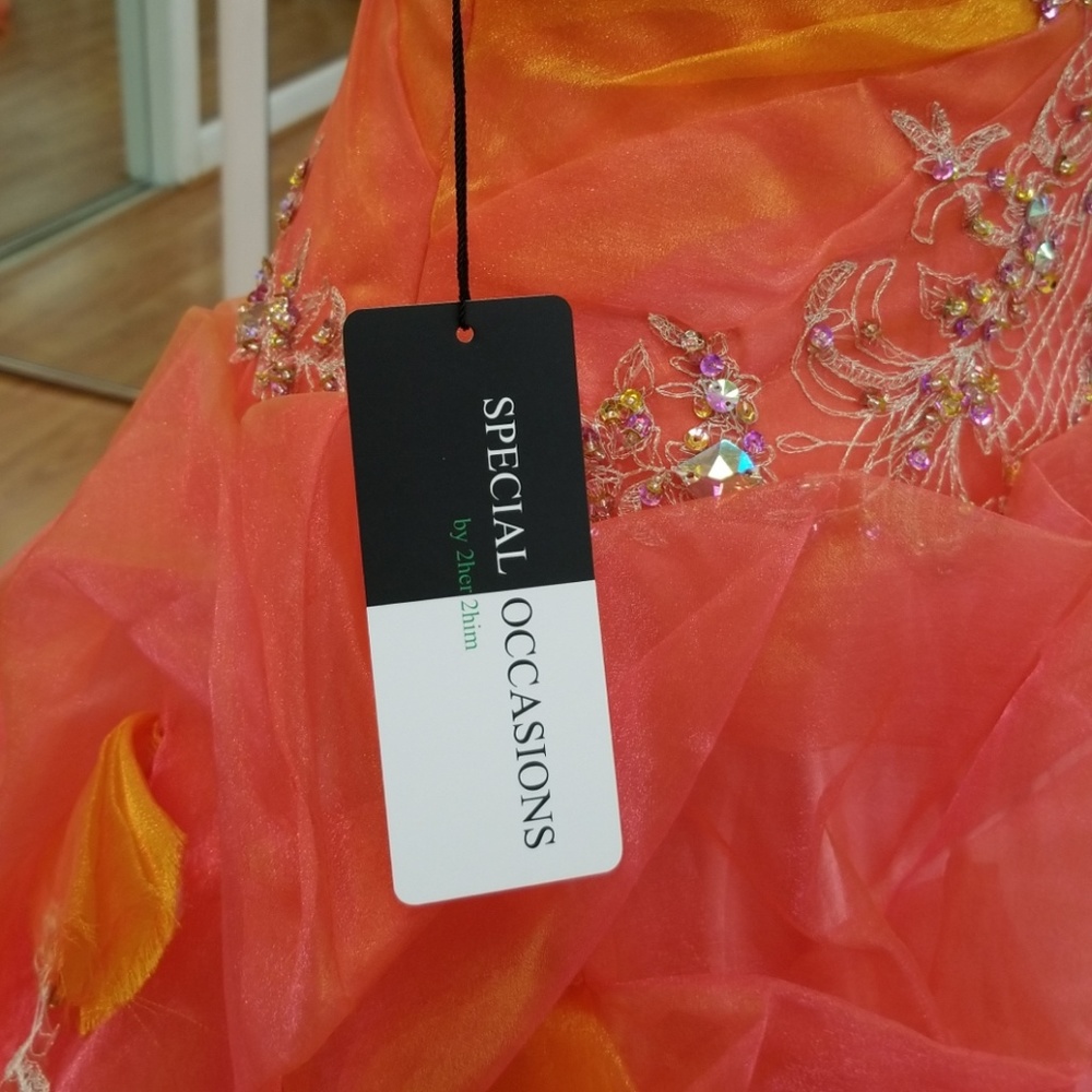 Cherry-gold quinceanera celebration dress - Picture 5 of 6